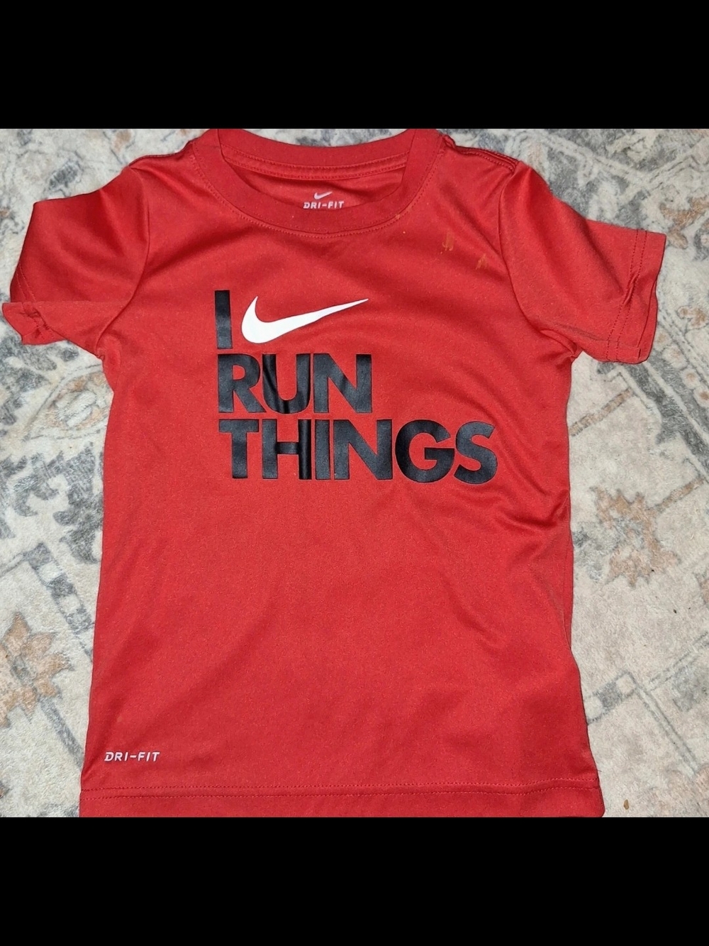 Nike Red 'I Run Things' Short Sleeve Dri-FIT Tee